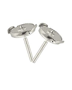 9CT WHITE GOLD ALPHA | GUARDIAN EARRING BACK FITTINGS 8.3mm SMOOTH EDGE